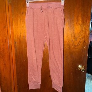 Kids Cozy Jogger Pants in a salmon color